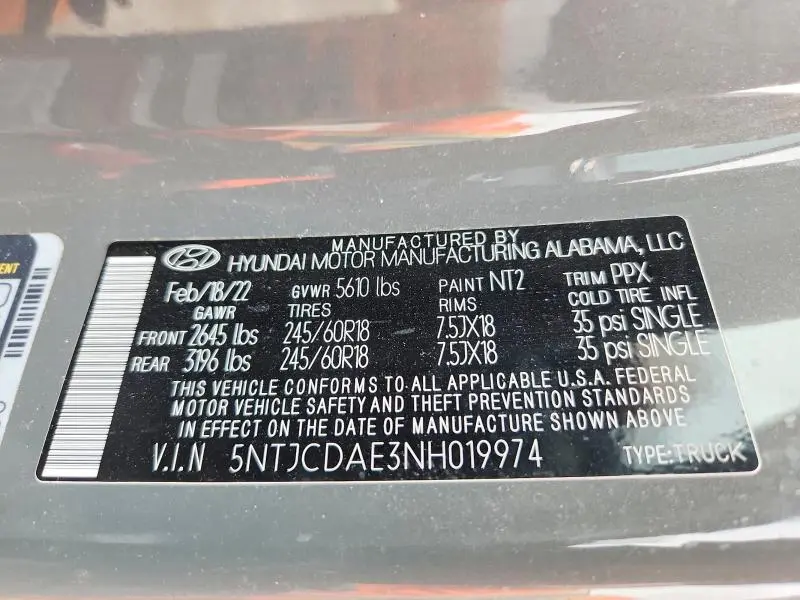 2022 HYUNDAI SANTA CRUZ SEL  