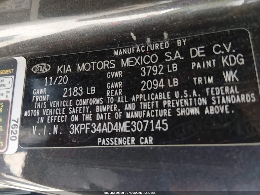 2021 KIA FORTE GT-LINE