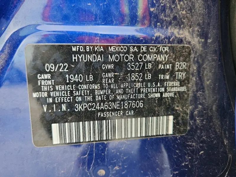 2022 HYUNDAI ACCENT SEL  