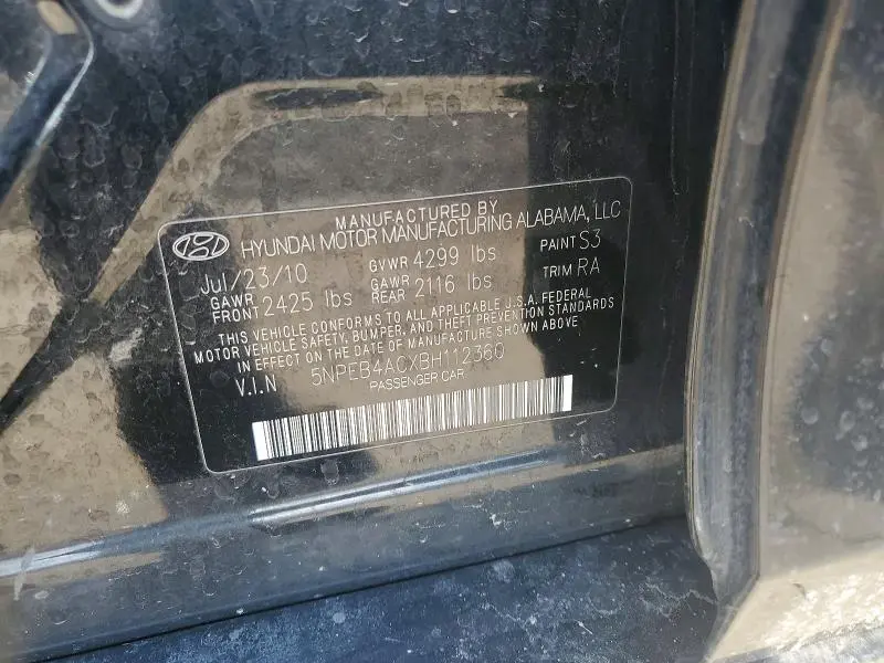2011 HYUNDAI SONATA GLS  