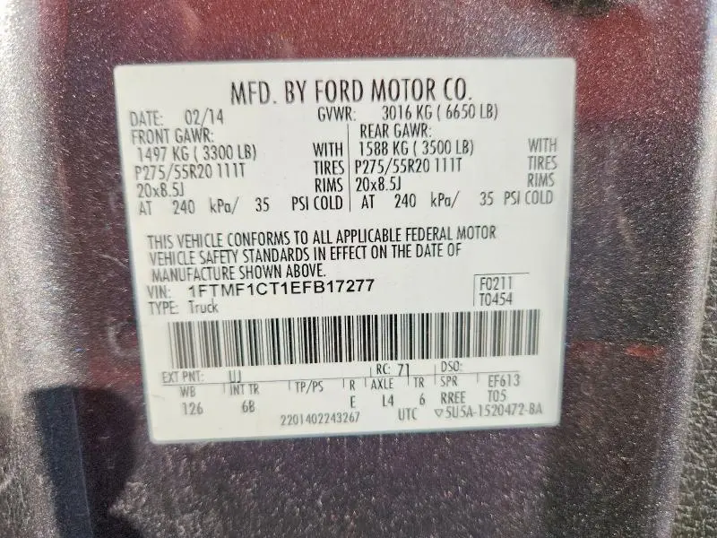 2014 FORD F150   