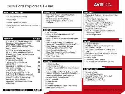 2025 FORD EXPLORER ST-LINE  