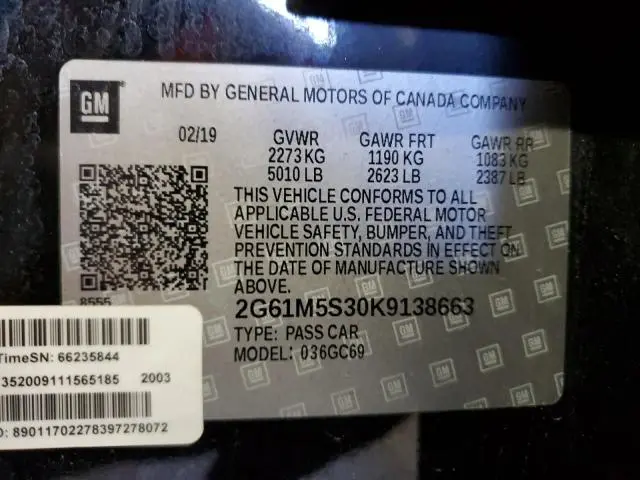 2019 CADILLAC XTS LUXURY  