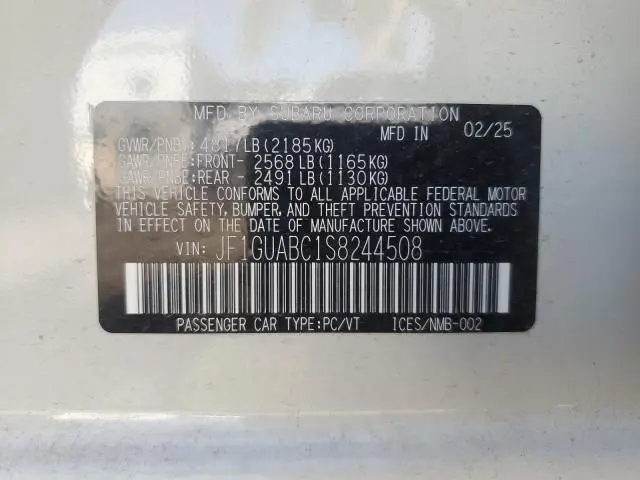 2025 SUBARU IMPREZA   