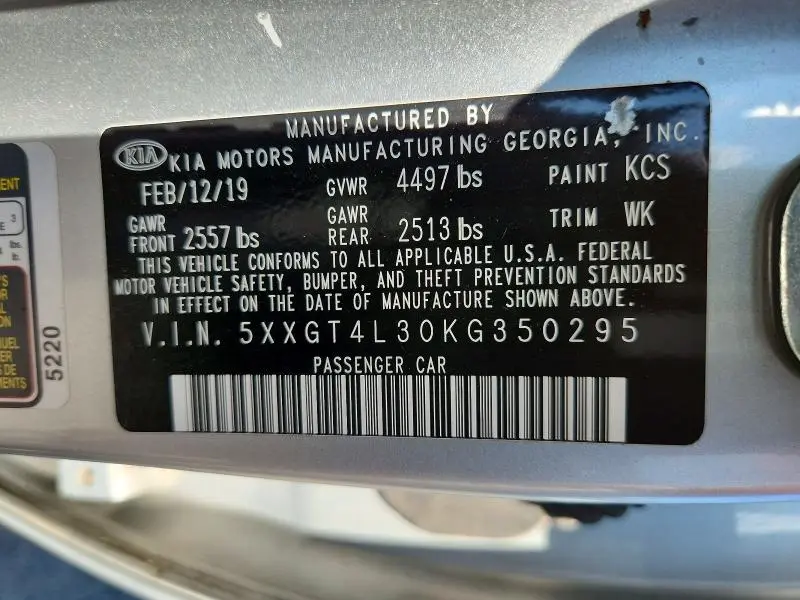 2019 KIA OPTIMA LX  