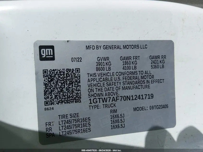 2022 GMC SAVANA CARGO RWD 2500 REGULAR WHEELBASE WORK VAN