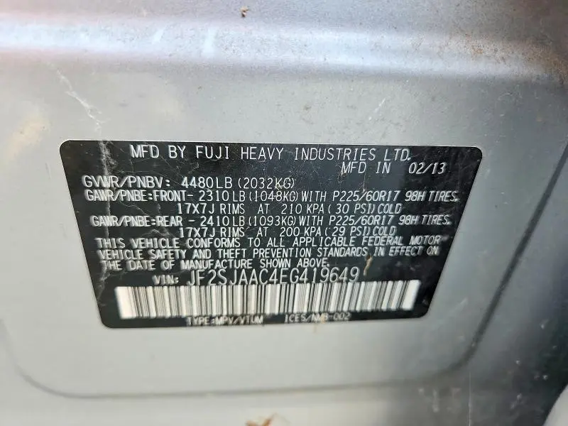 2014 SUBARU FORESTER 2.5I  