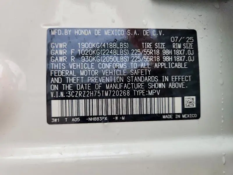 2026 HONDA HR-V EXL  