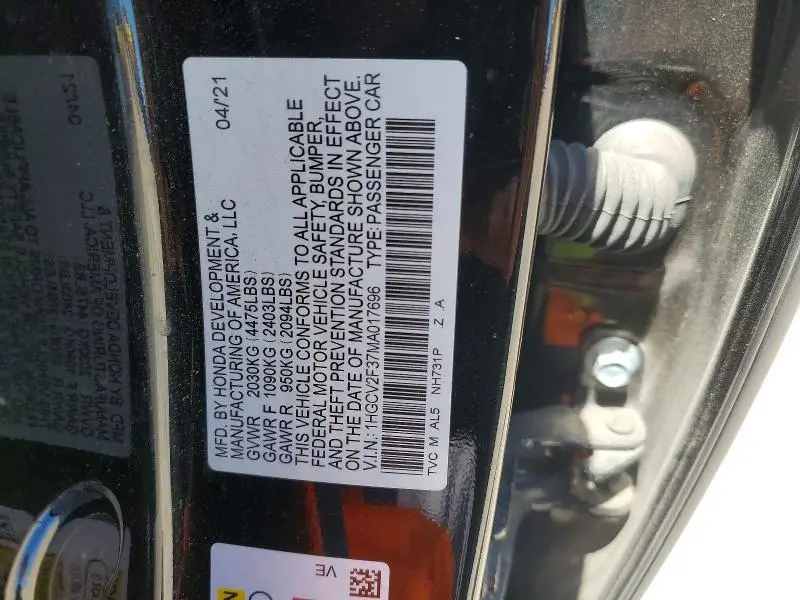 2021 HONDA ACCORD SPORT  