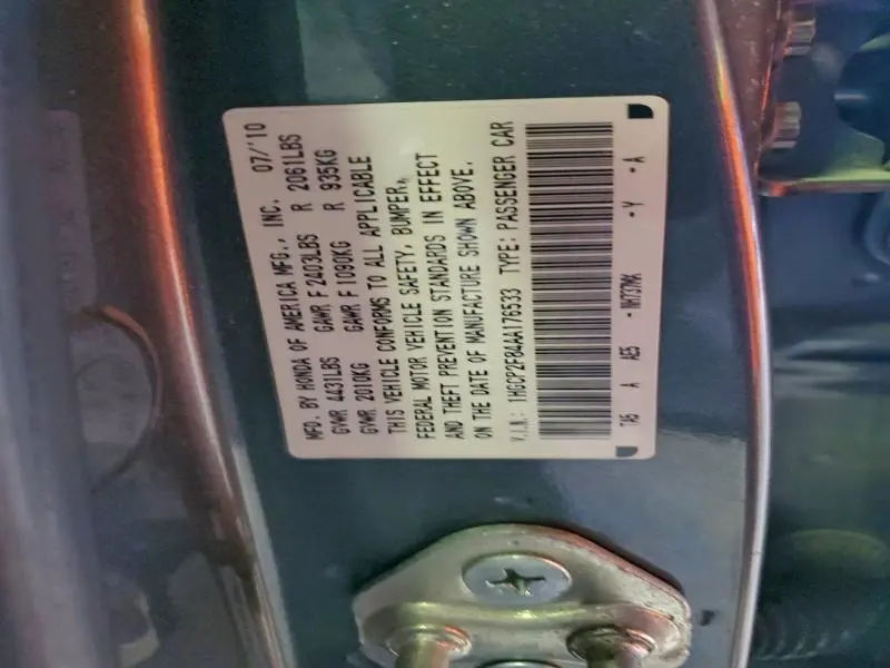 2010 HONDA ACCORD EXL  