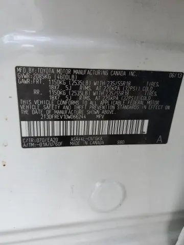 2013 TOYOTA RAV4 LIMITED  