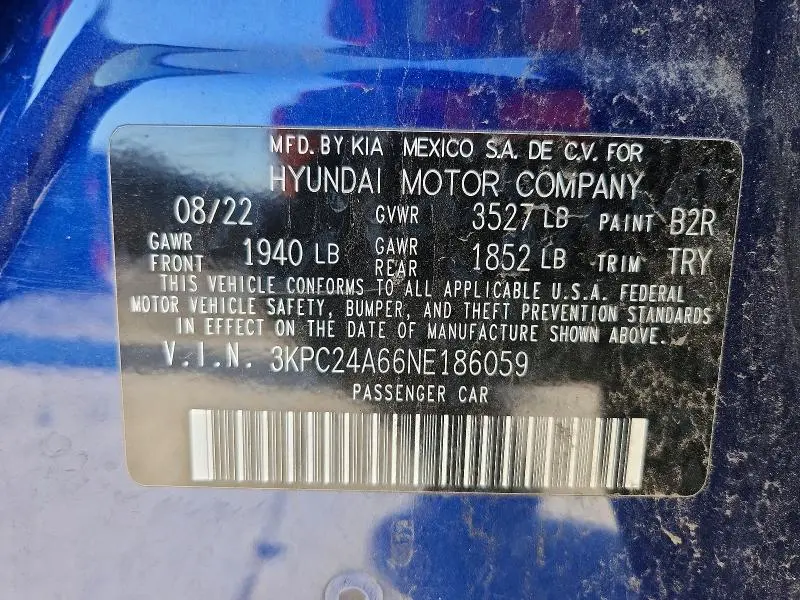 2022 HYUNDAI ACCENT SE  