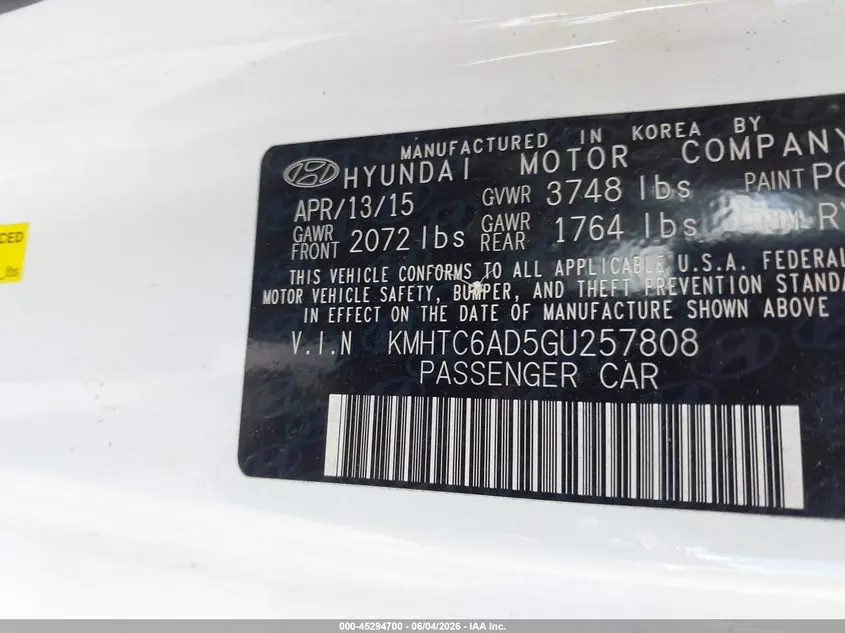 2016 HYUNDAI VELOSTER  