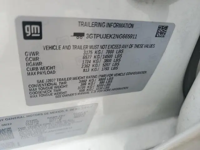 2022 GMC SIERRA K1500 ELEVATION-L  