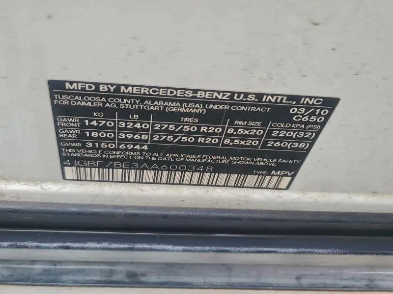 2010 MERCEDES-BENZ GL 450 4MATIC  