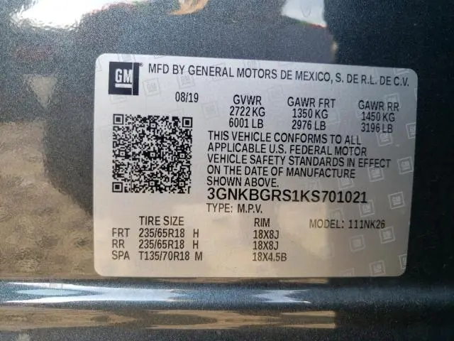 2019 CHEVROLET BLAZER 2LT