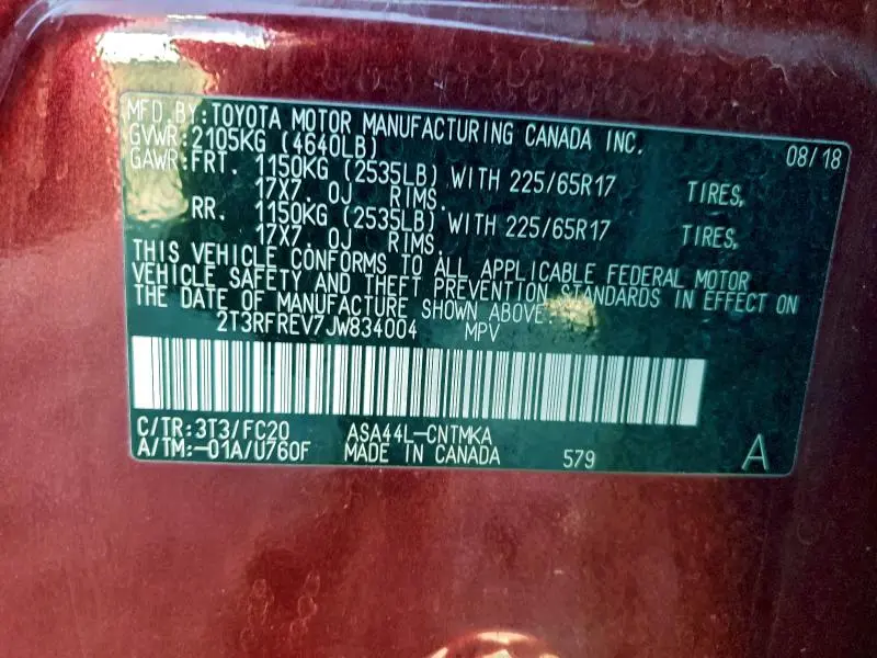 2018 TOYOTA RAV4 ADVENTURE  