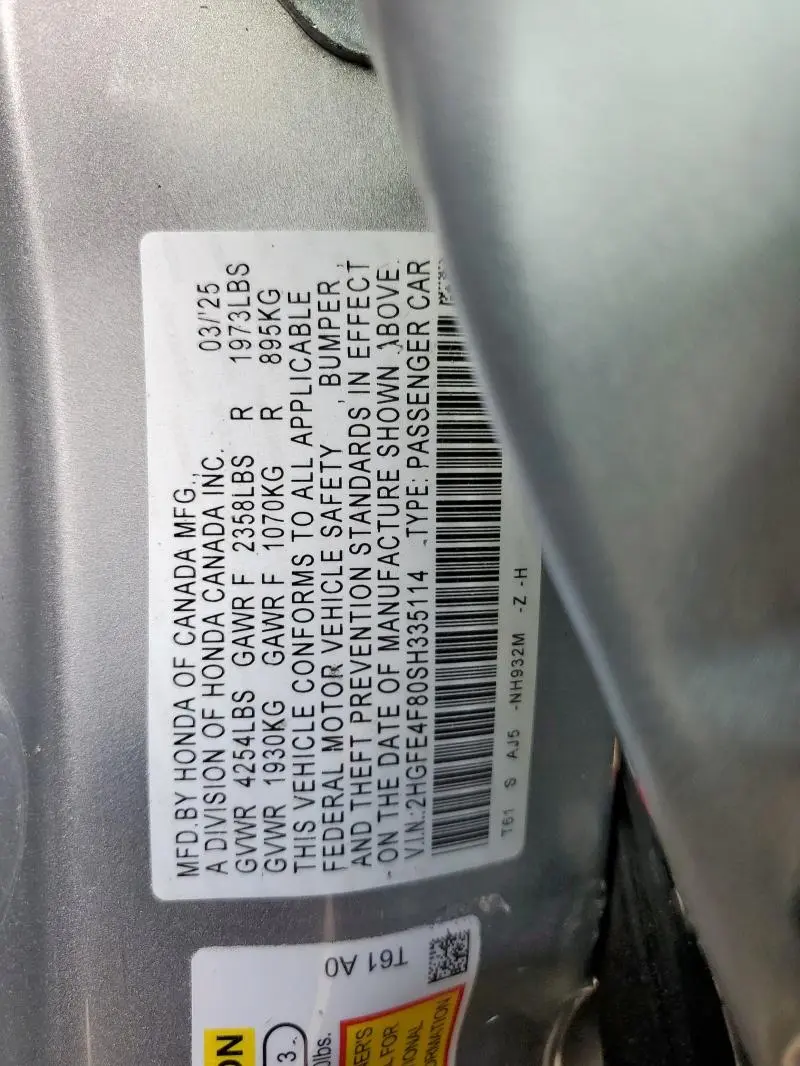 2025 HONDA CIVIC SPORT  