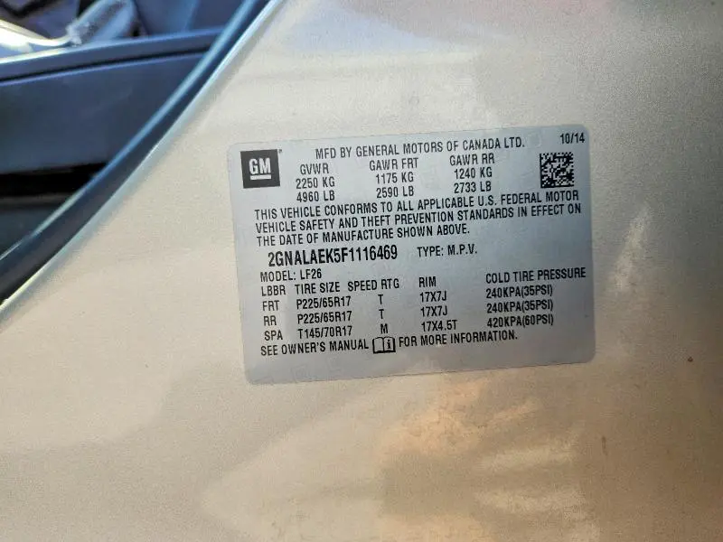 2015 CHEVROLET EQUINOX LS  