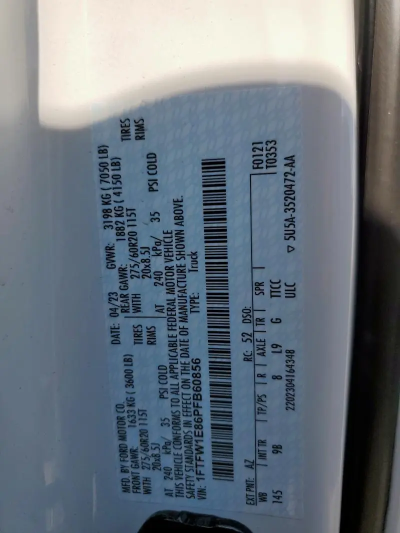 2023 FORD F150 SUPERCREW  