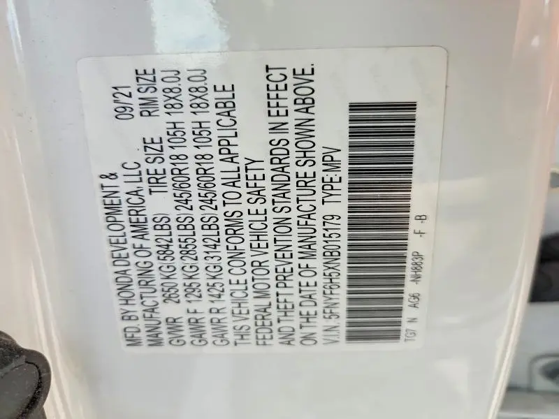 2022 HONDA PILOT EXL  