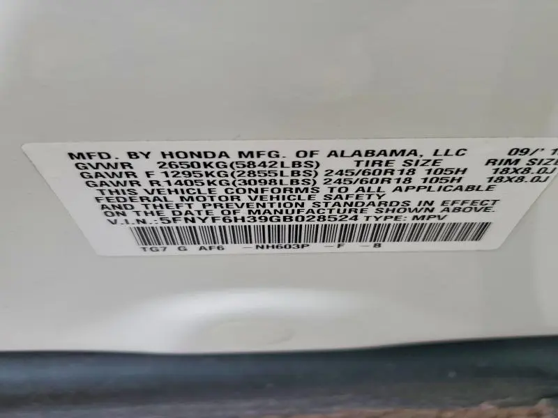 2016 HONDA PILOT EX  