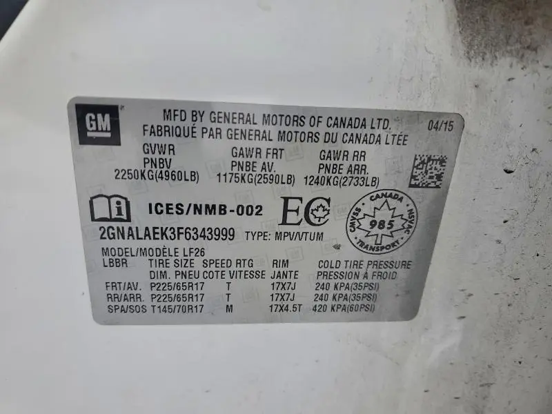 2015 CHEVROLET EQUINOX LS  