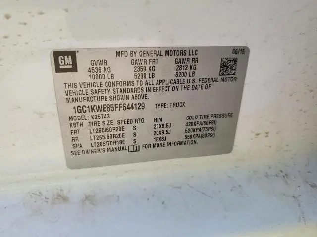 2015 CHEVROLET SILVERADO K2500 HEAVY DUTY LTZ  