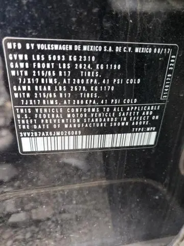 2018 VOLKSWAGEN TIGUAN SE  