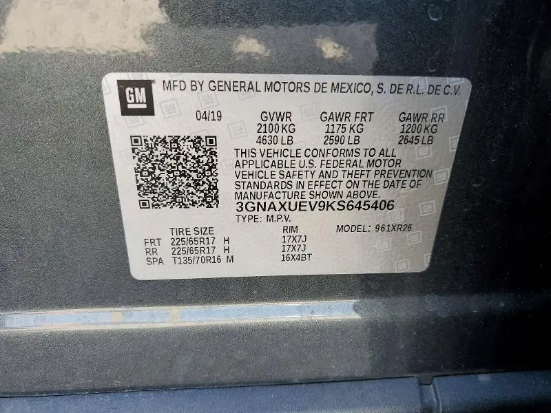 2019 CHEVROLET EQUINOX LT  