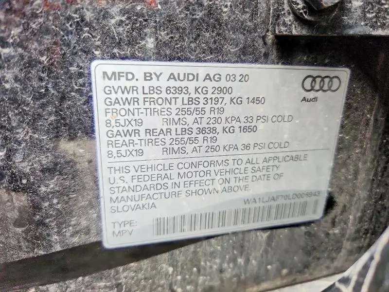 2020 AUDI Q7 PREMIUM PLUS  