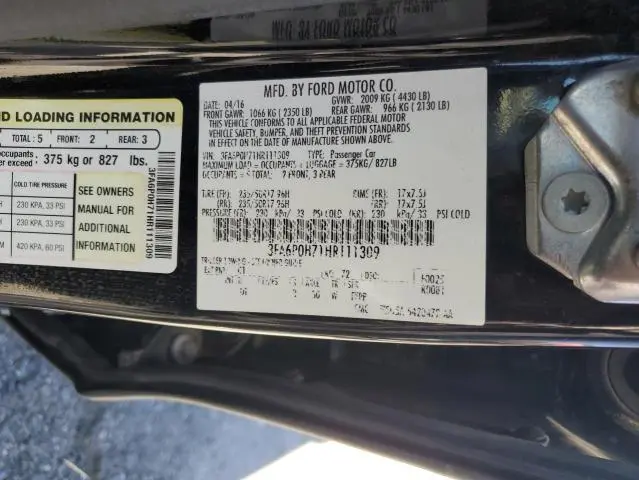 2017 FORD FUSION SE  