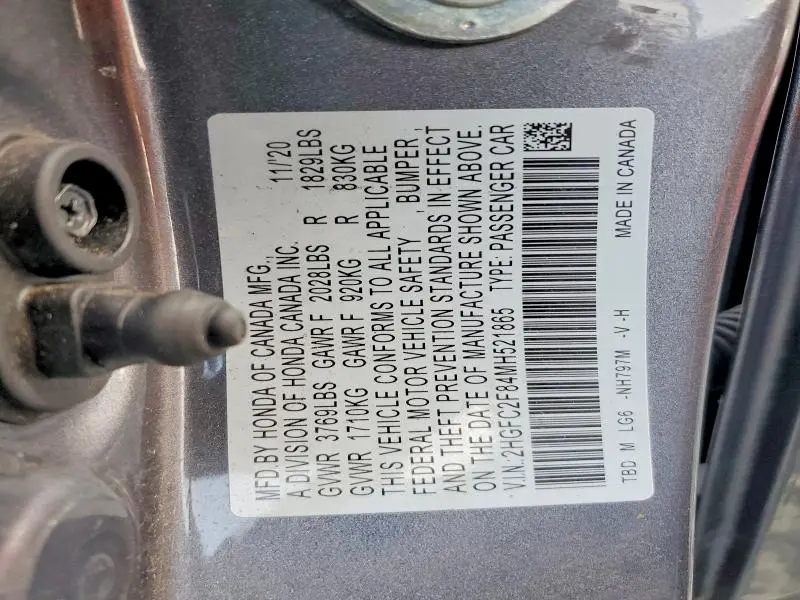 2021 HONDA CIVIC SPORT  