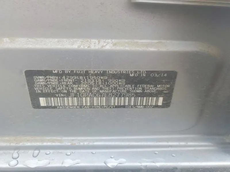 2014 SUBARU IMPREZA   