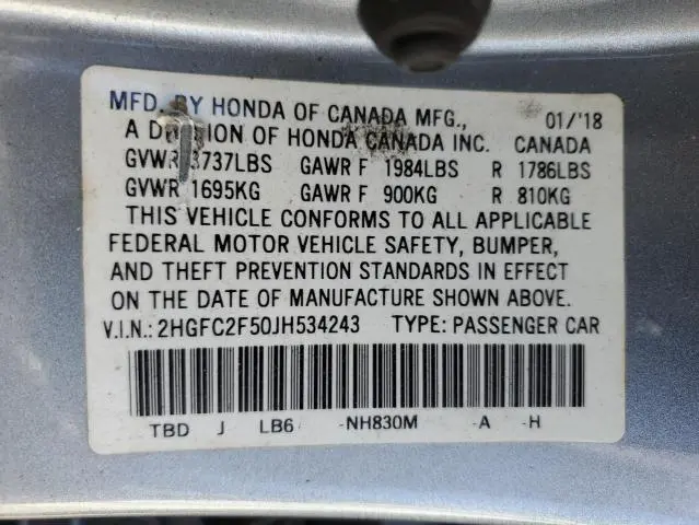 2018 HONDA CIVIC LX  