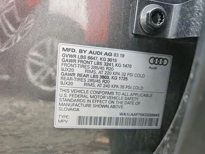2019 AUDI Q7 PREMIUM PLUS  
