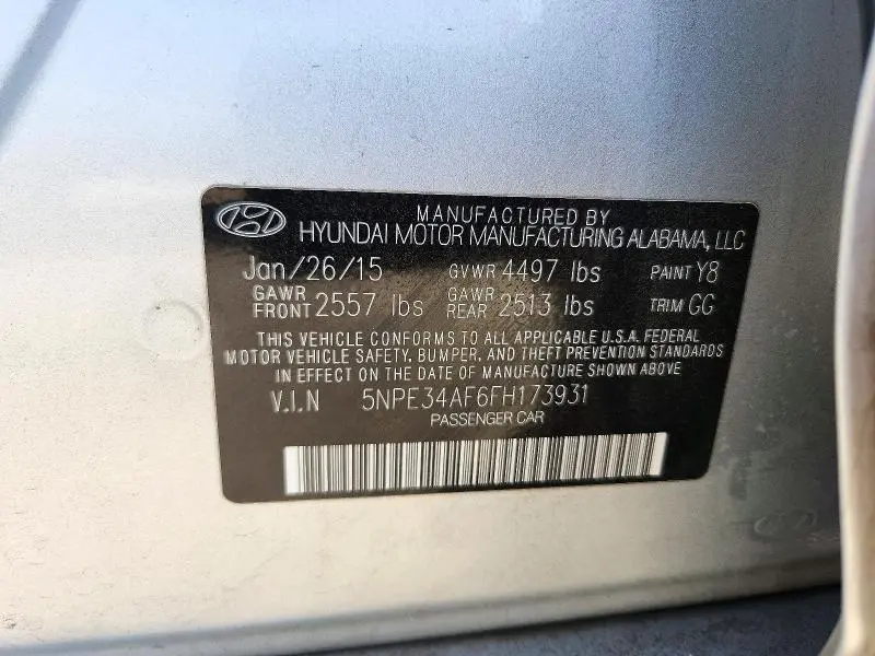 2015 HYUNDAI SONATA SPORT  