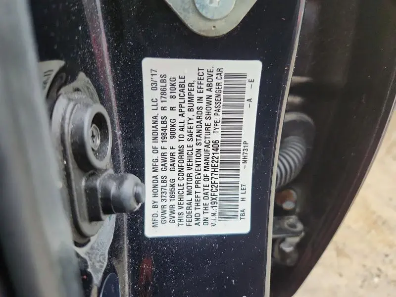 2017 HONDA CIVIC EX  