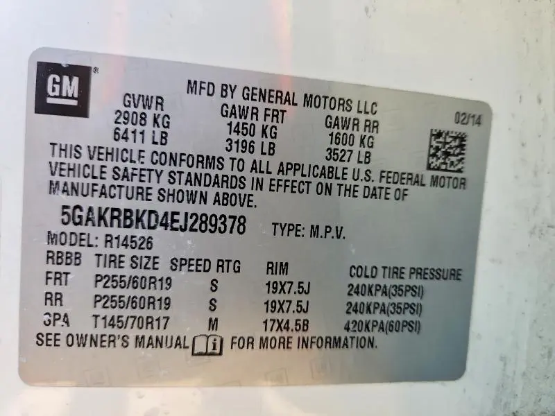 2014 BUICK ENCLAVE   