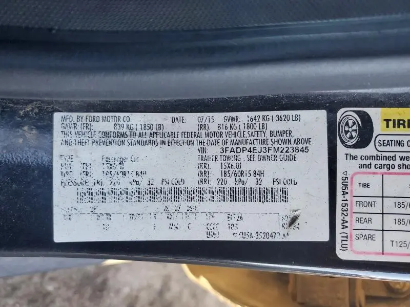 2015 FORD FIESTA SE  