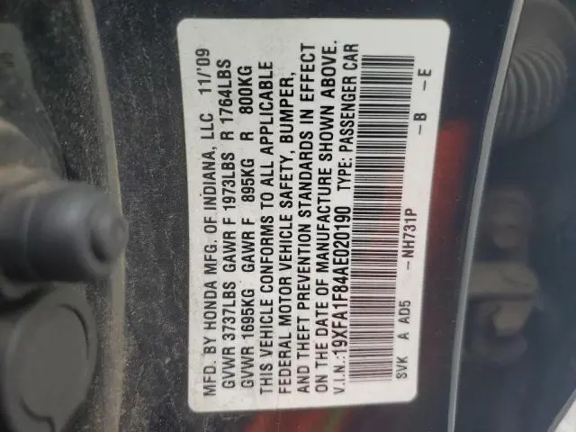 2010 HONDA CIVIC EX  