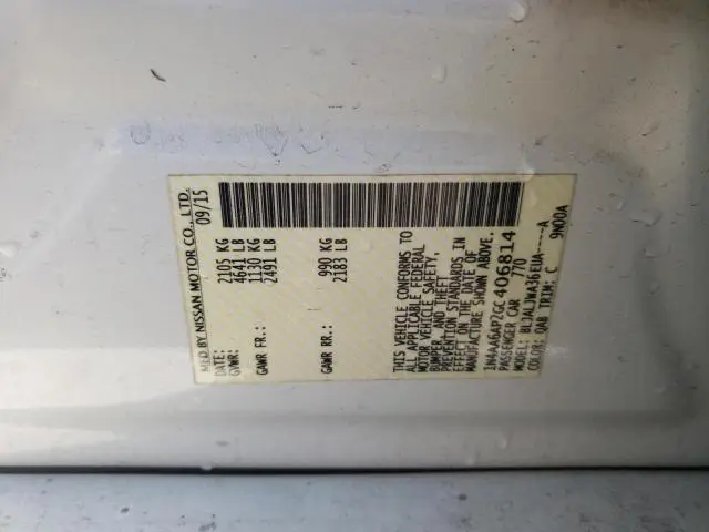 2016 NISSAN MAXIMA 3.5S  