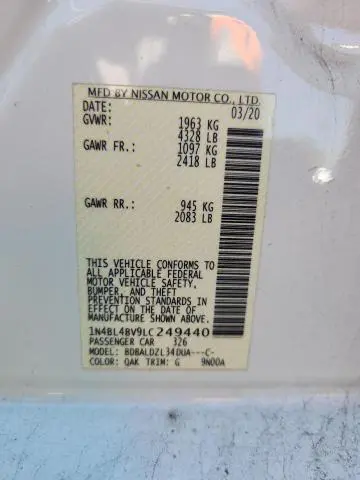 2020 NISSAN ALTIMA S  