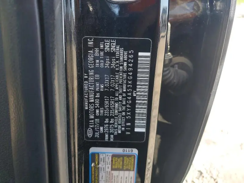 2019 KIA SORENTO LX V6  