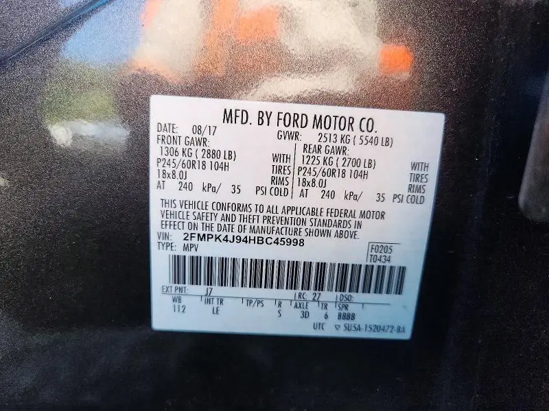 2017 FORD EDGE SEL  