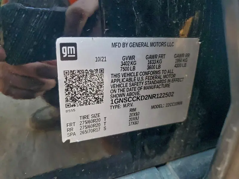 2022 CHEVROLET SUBURBAN C1500 LT  