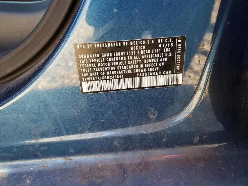 2016 VOLKSWAGEN JETTA S  