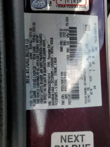 2012 FORD FUSION SE