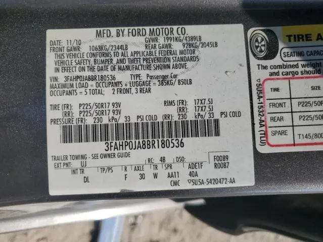 2011 FORD FUSION SEL