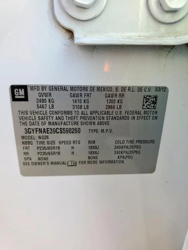 2012 CADILLAC SRX LUXURY COLLECTION  